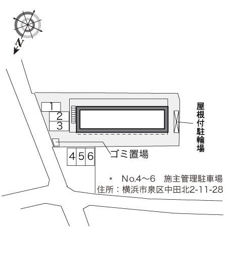 中田北Ａ(34049)　敷地外駐車場の駐車配置図