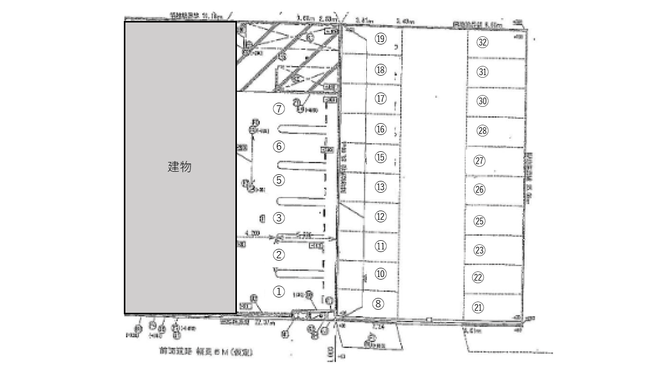 アヴィスエールガレージの駐車配置図