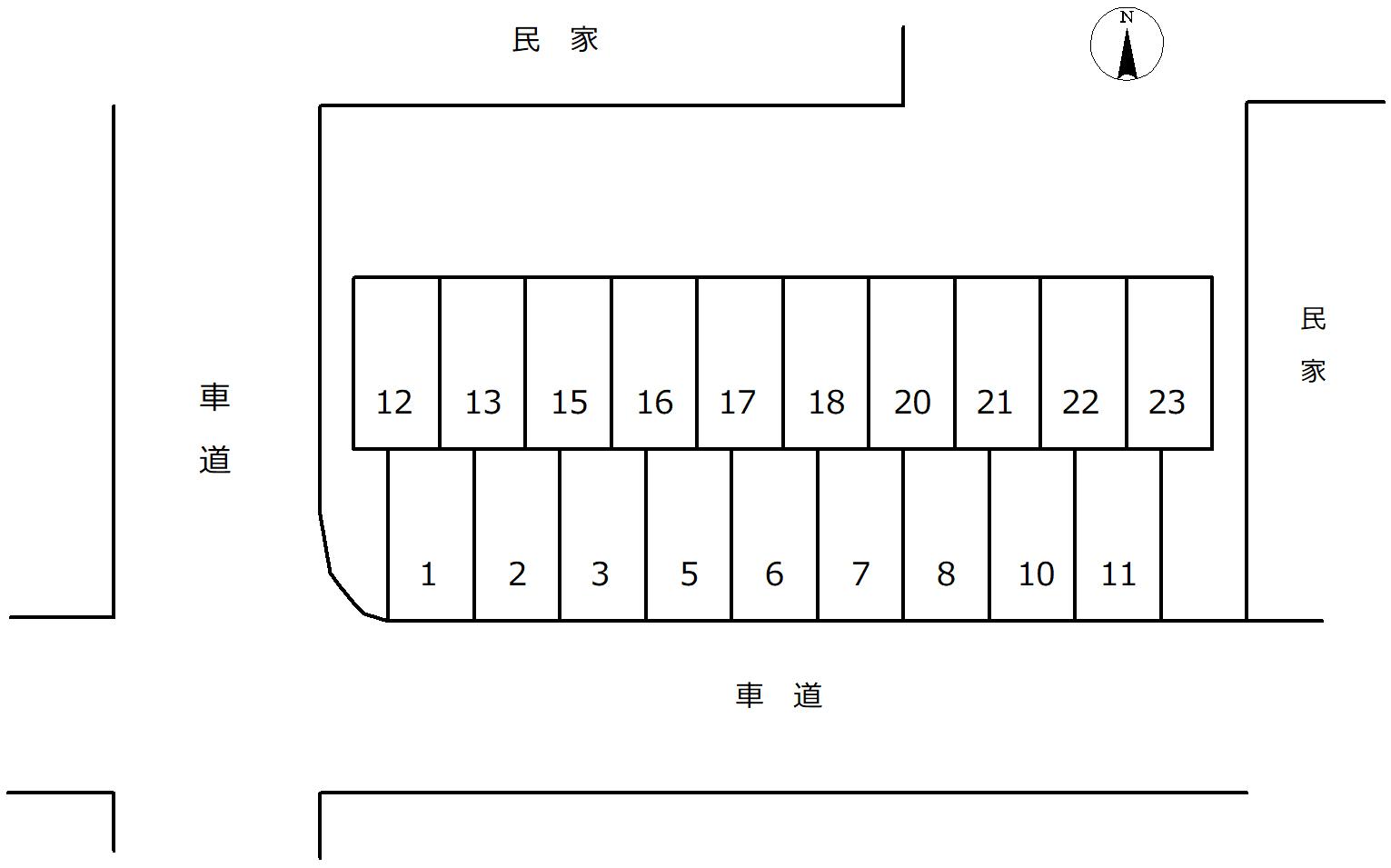 064神郷町駐車場の駐車配置図