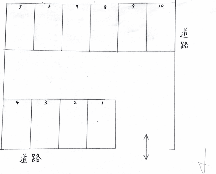 藤阿久町240-14駐車場の駐車配置図