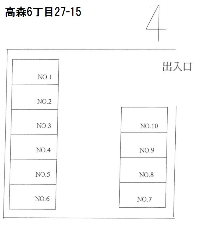 高森6丁目27-15駐車場の駐車配置図