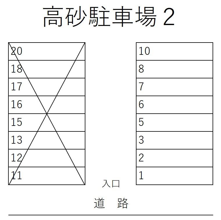 高砂駐車場２の駐車配置図