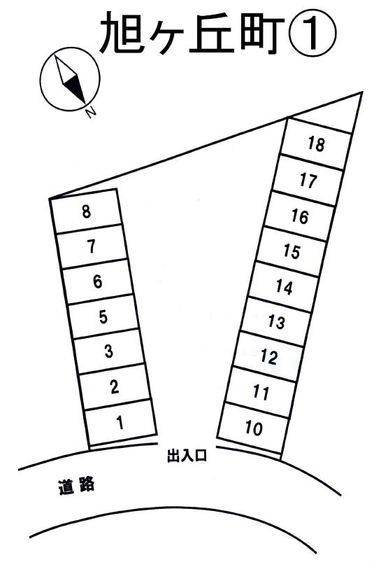 旭ヶ丘町①の駐車配置図