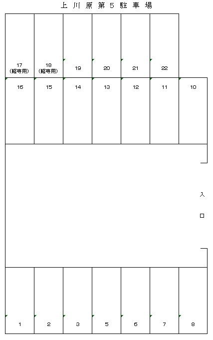 上川原第５駐車場の駐車配置図