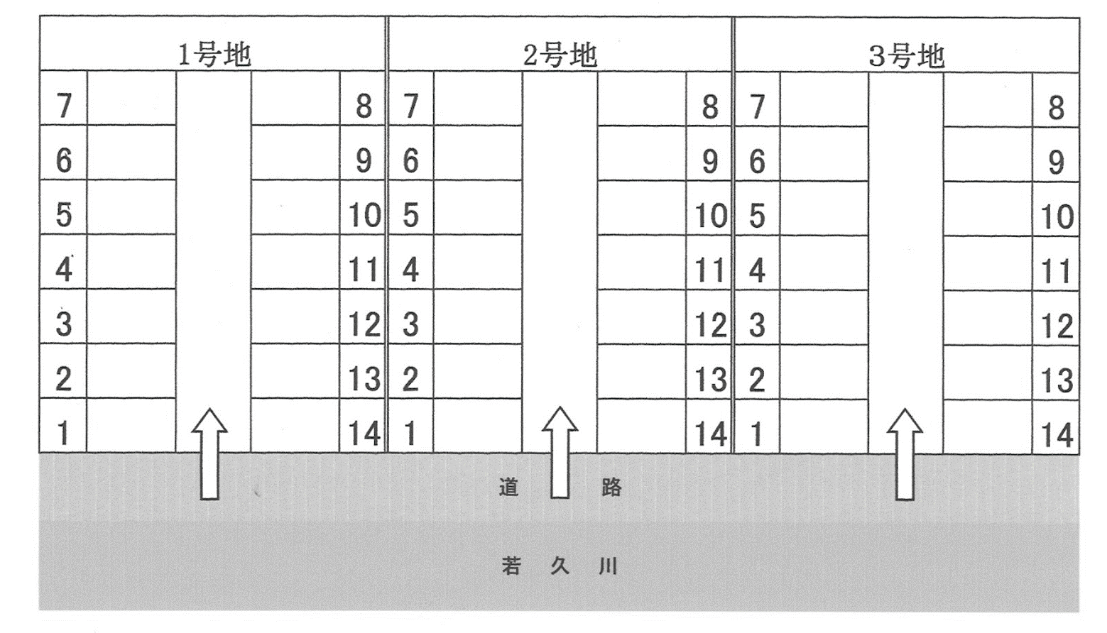 松永駐車場の駐車配置図