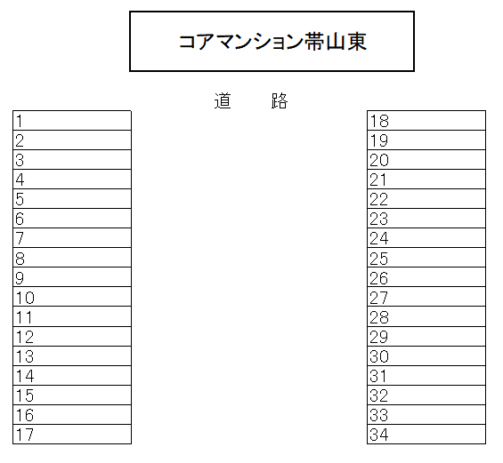 月出2丁目パーキングの駐車配置図