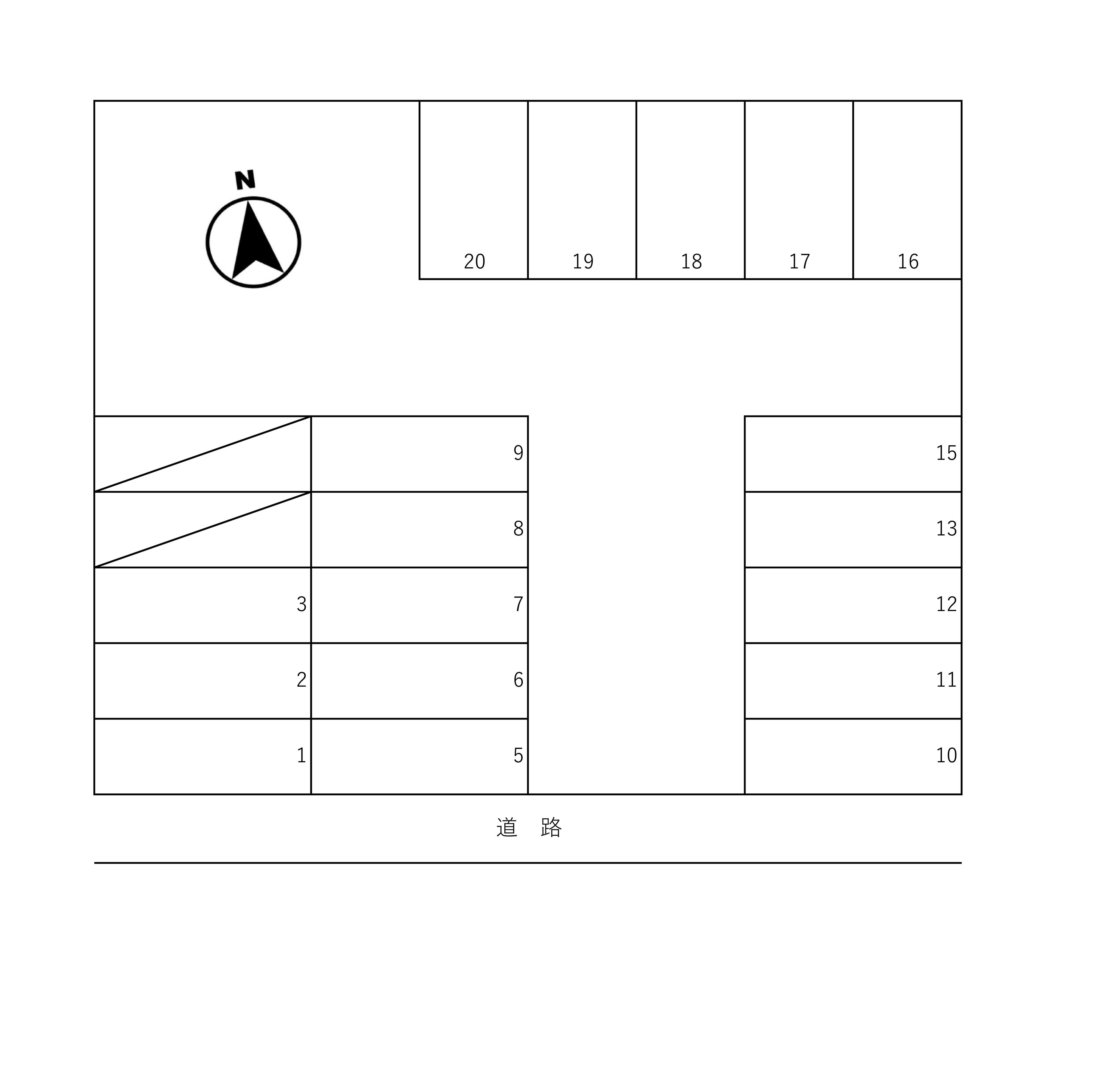 原郷橋本パーキングの駐車配置図