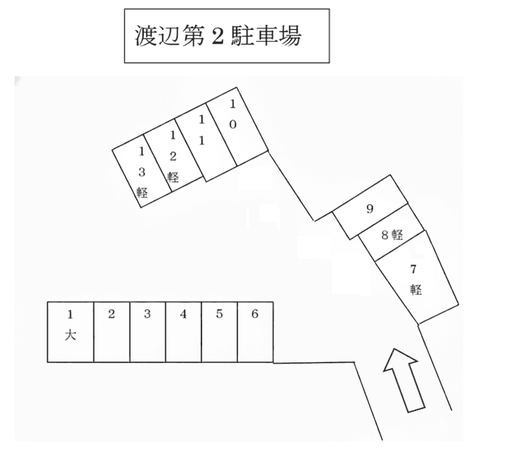 渡辺第2駐車場の駐車配置図