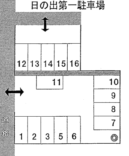 日の出第1駐車場の駐車配置図