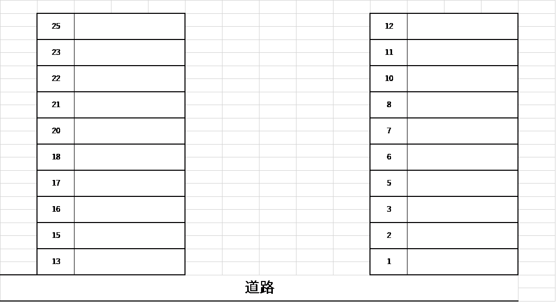 田中パーキングの駐車配置図