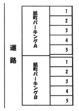 旭町パーキングＢの駐車配置図