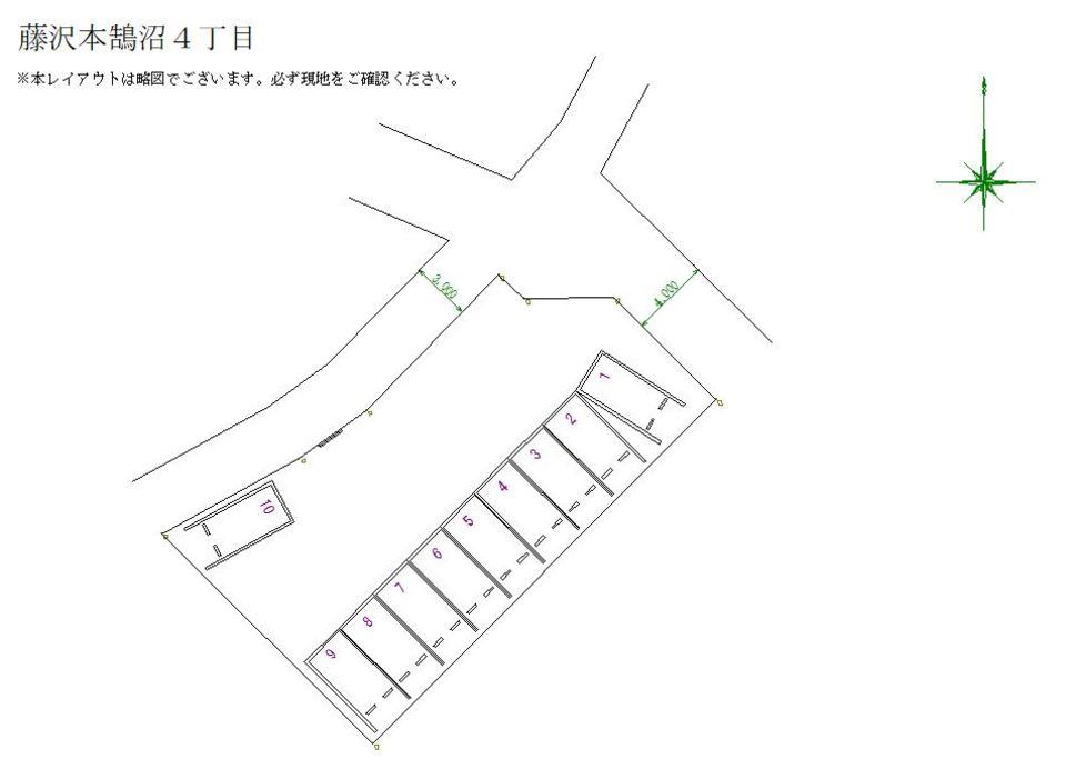 藤沢本鵠沼４丁目の駐車配置図