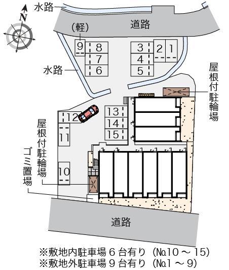 クレイノサンライズ吉志(57314)　敷地外駐車場の駐車配置図