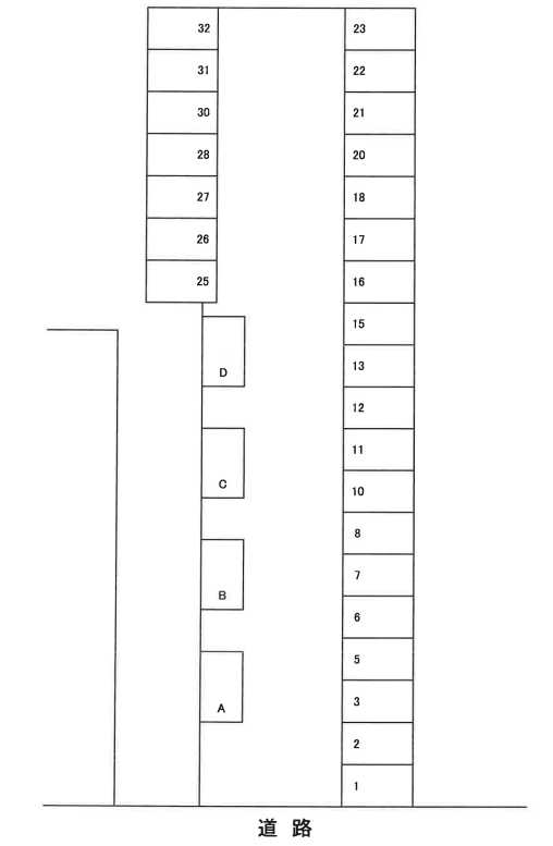 MIZUEパーキングの駐車配置図