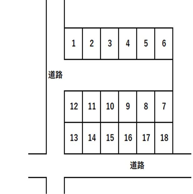 町田月極Ⅱ駐車場の駐車配置図