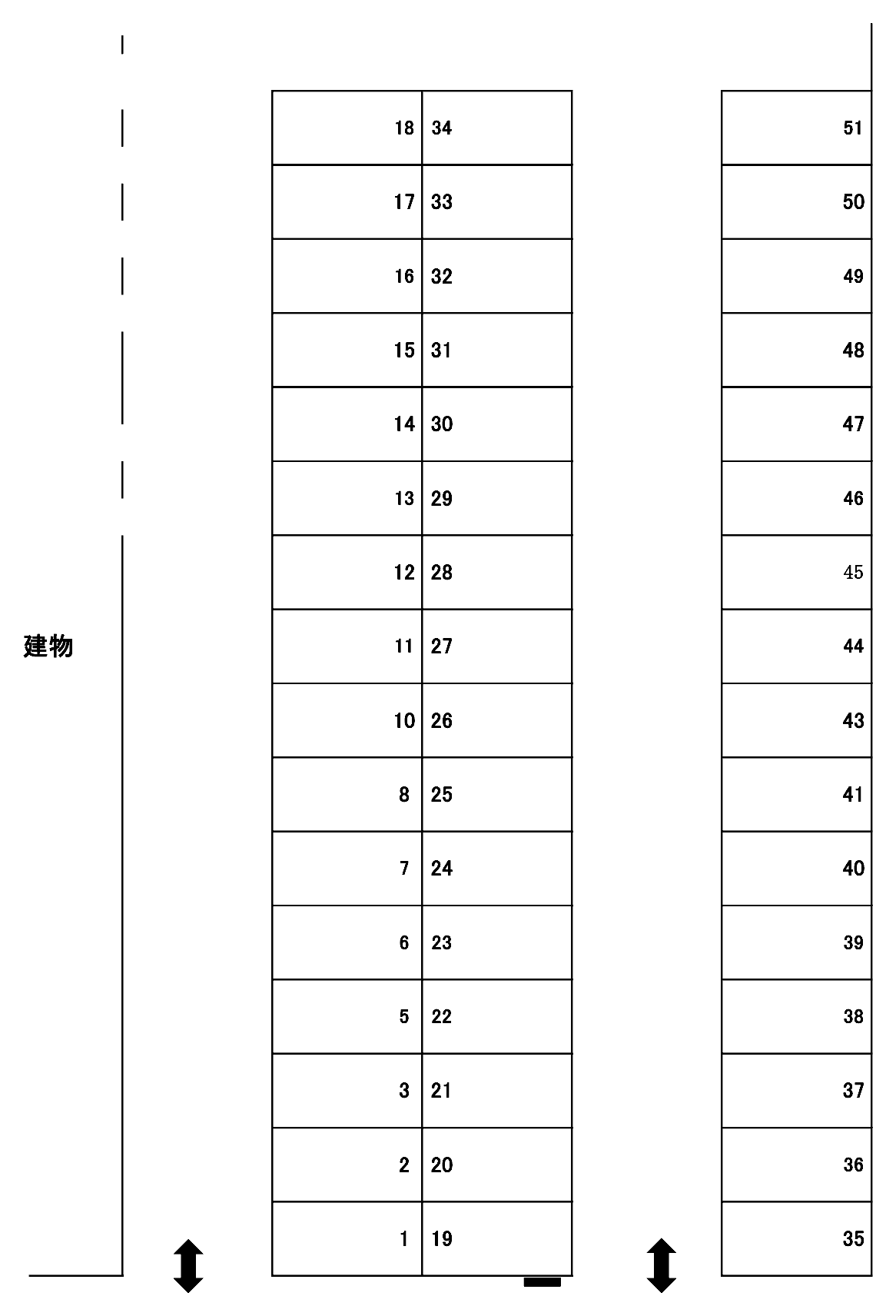 富士見　駐車場の駐車配置図
