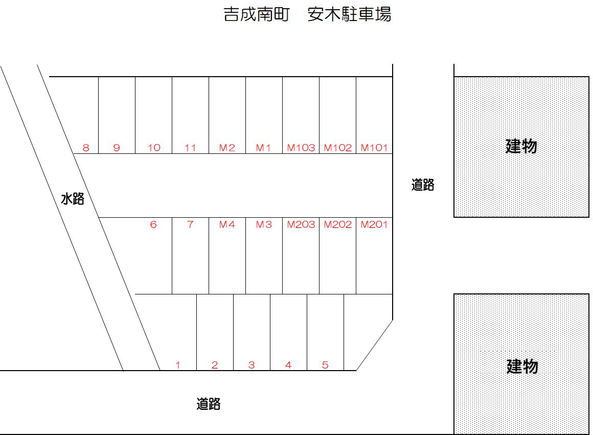 吉成南町1丁目 安木駐車場の駐車配置図