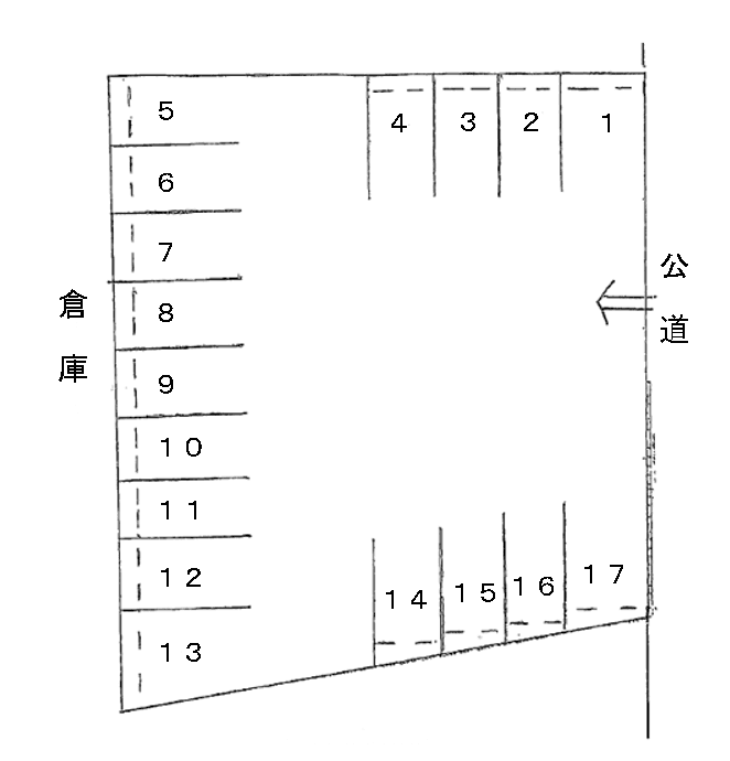 西正地木下パーキングの駐車配置図