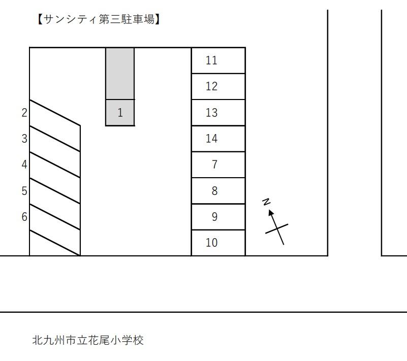 サンシティー第三駐車場の駐車配置図