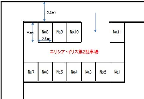 エリシア・イリス第2駐車場の駐車配置図