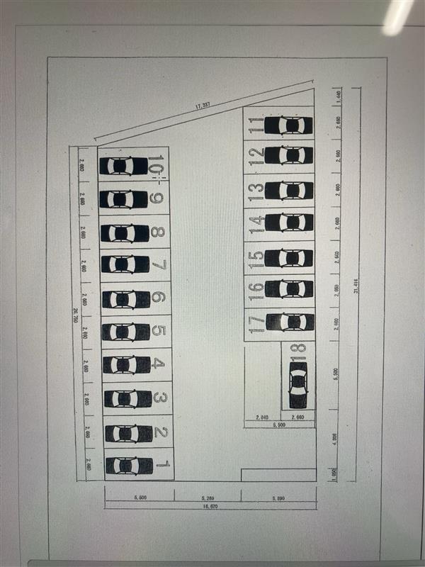 スルス門松第３駐車場の駐車配置図