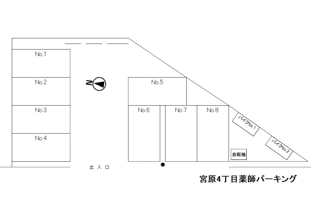 宮原4丁目薬師パーキングの駐車配置図