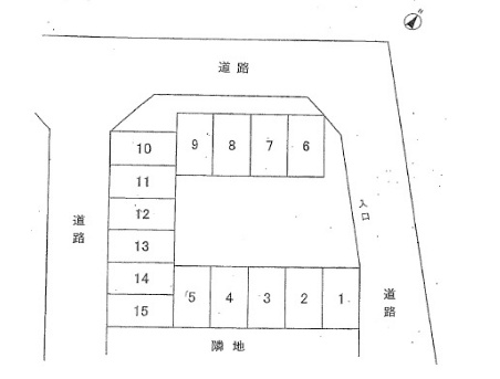 牛久保西第５駐車場の駐車配置図