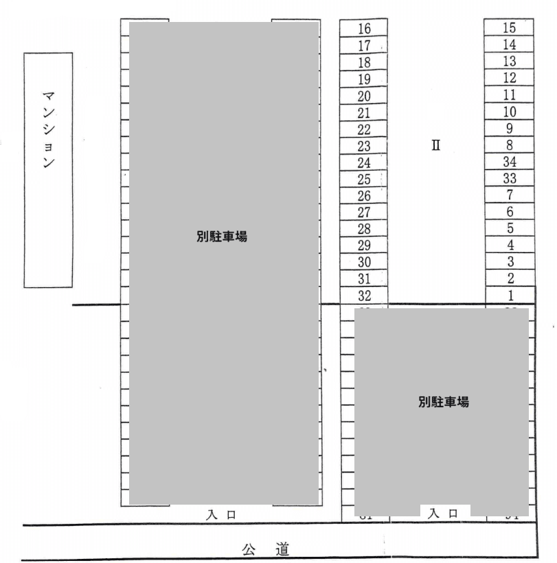 高田ヤオマサパーキングⅡ-1の駐車配置図