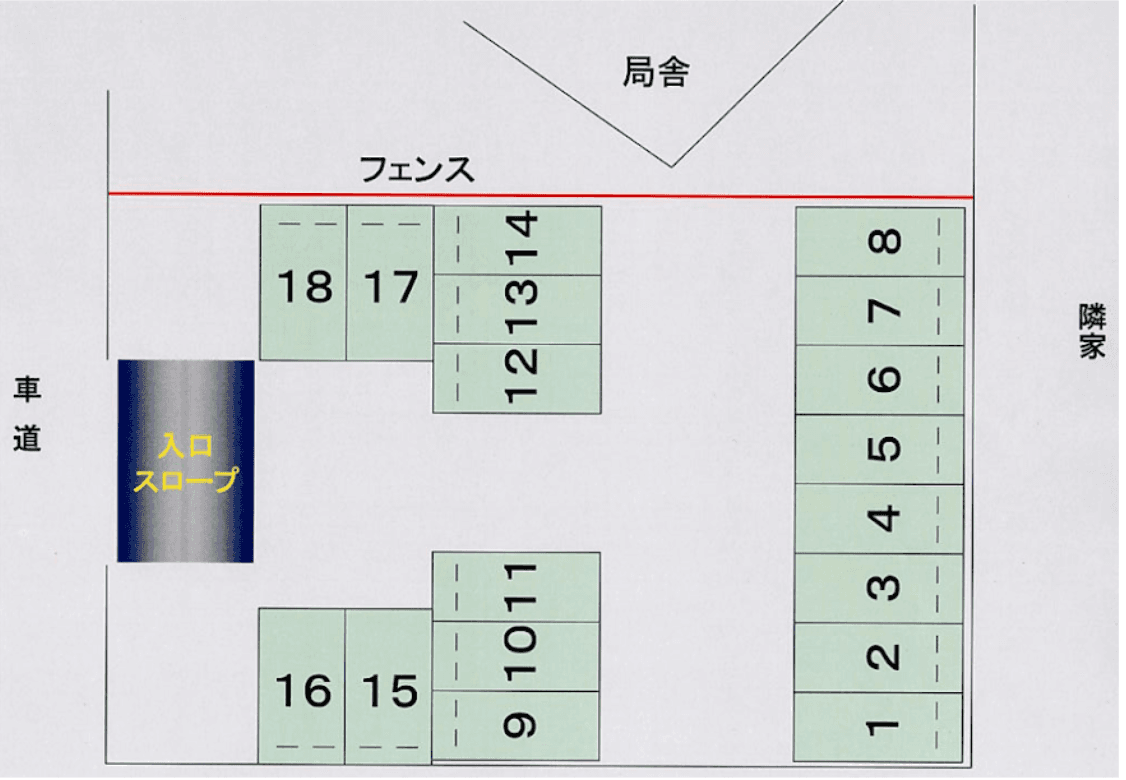 牛久駐車場の駐車配置図