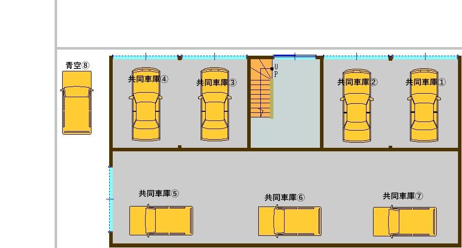 堤ハイツAの駐車配置図