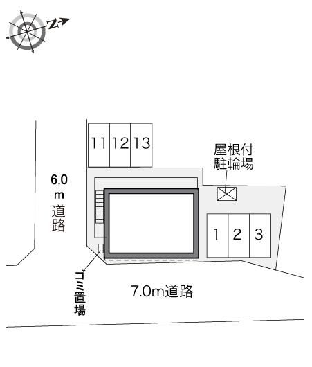 メゾン野津３(31448)　敷地外駐車場の駐車配置図