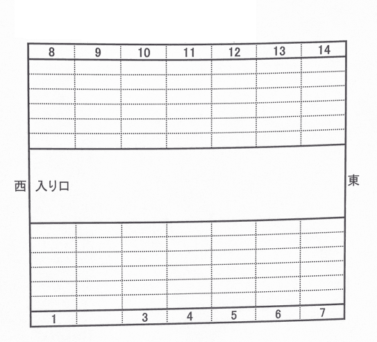 天王町駐車場の駐車配置図