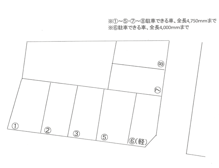 平和台2丁目越智ガレ－ジの駐車配置図