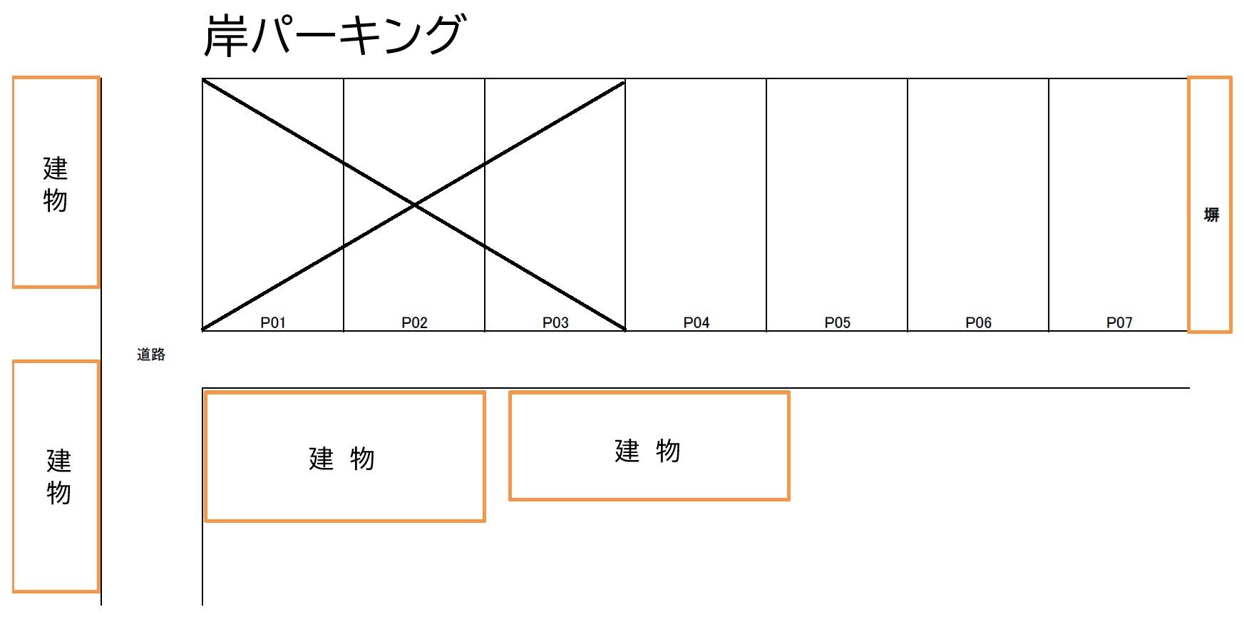 岸パーキングの駐車配置図