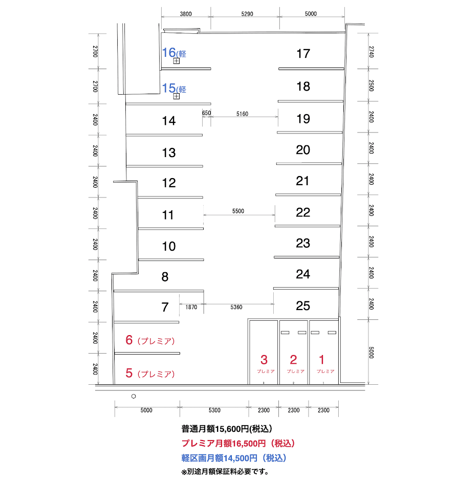 芳斉2丁目GOパーキングの駐車配置図