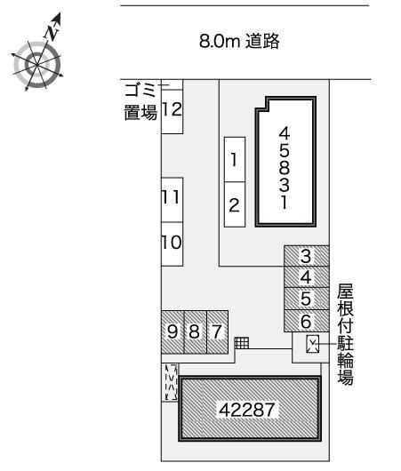 フォルテックⅠ(42287)　敷地外駐車場の駐車配置図