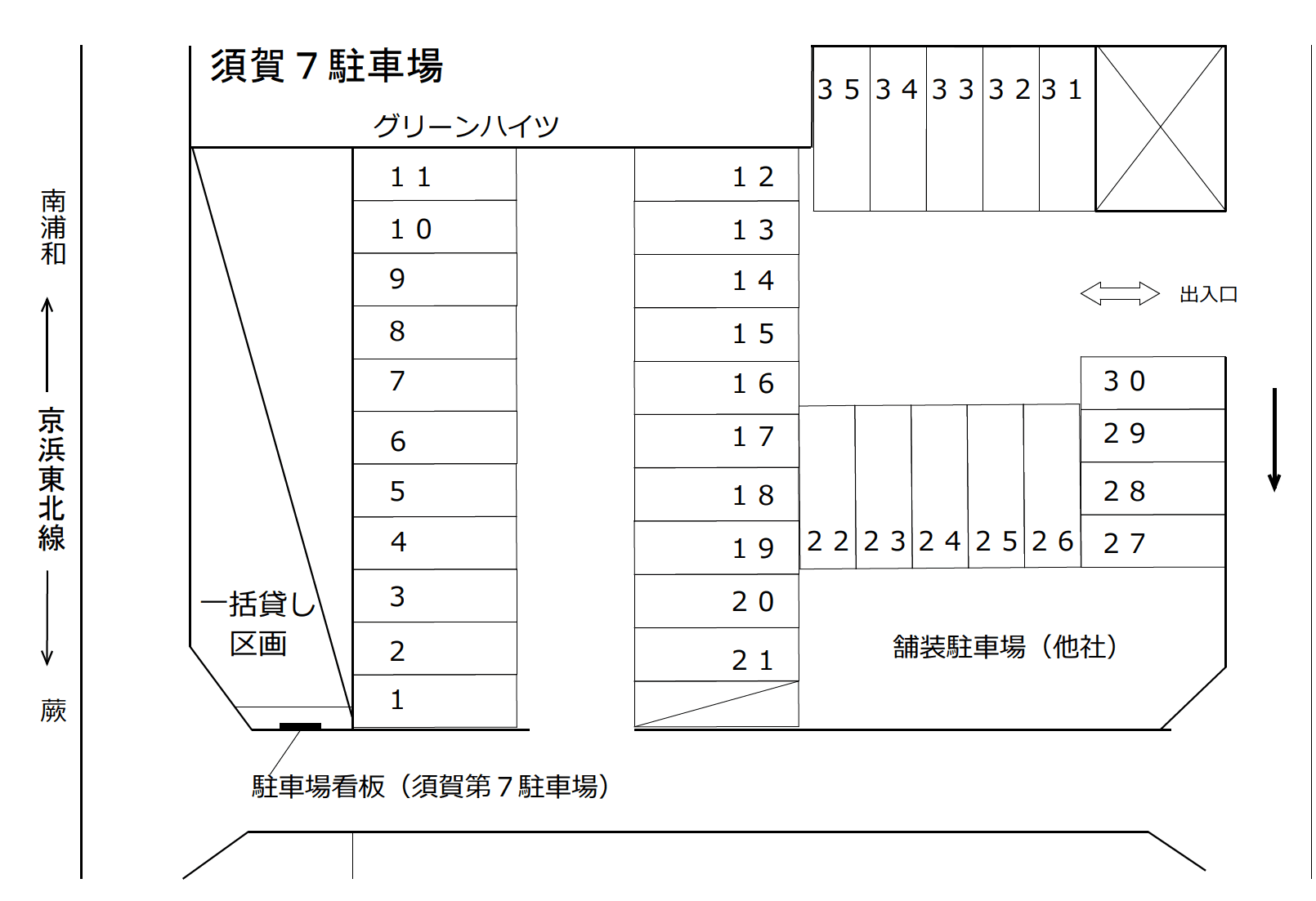 須賀第7駐車場の駐車配置図