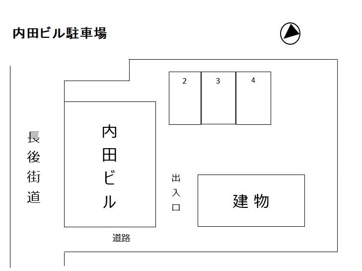 内田ビル駐車場の駐車配置図
