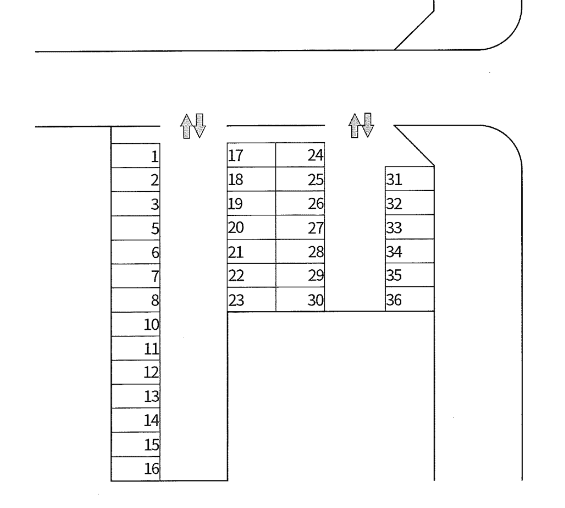 大和ガレージの駐車配置図
