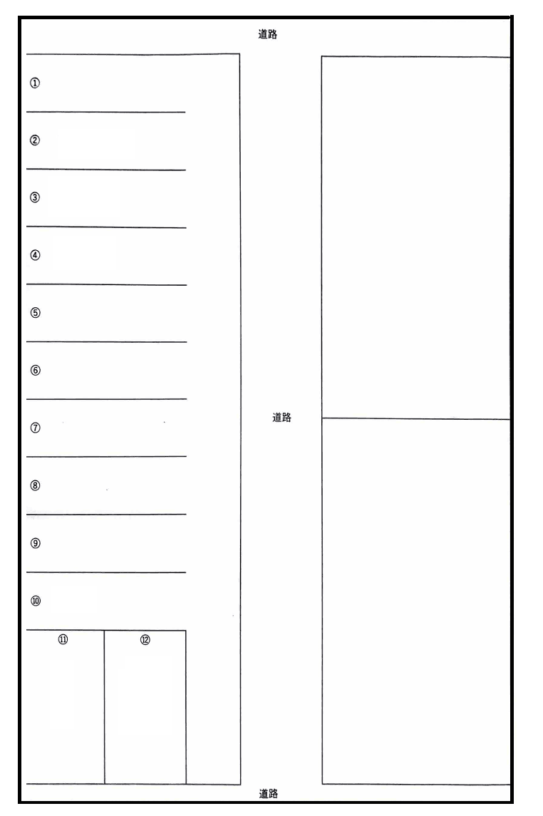 深谷和田町駐車場の駐車配置図