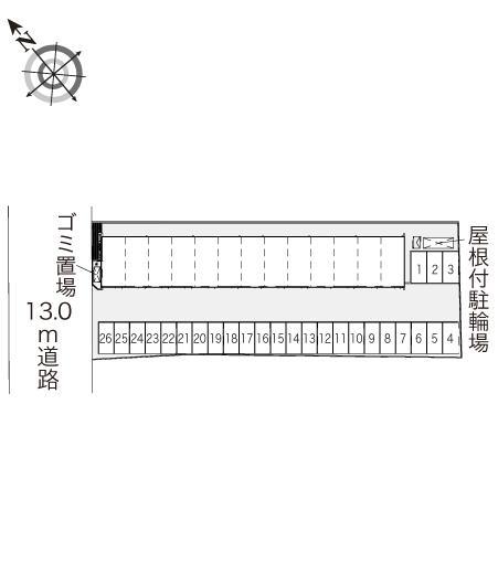 コメ吉　ＰａｒｔⅠ(41836)の駐車配置図