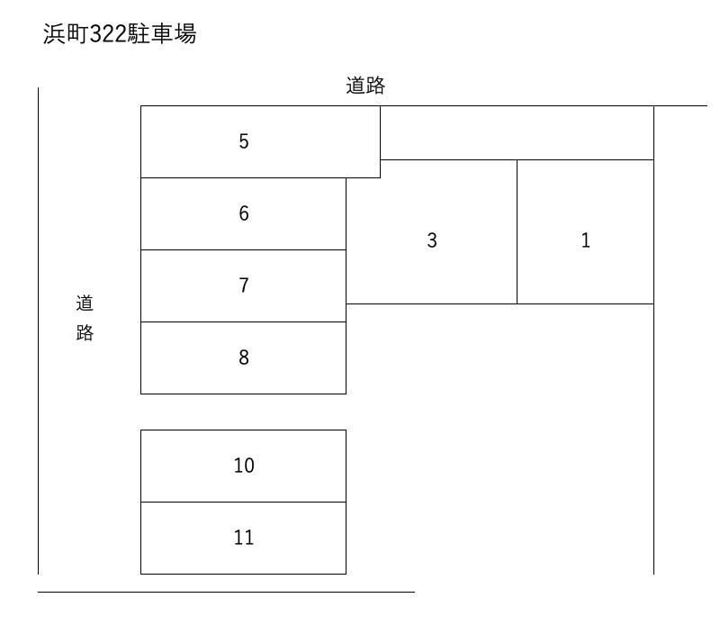 浜町322駐車場の駐車配置図