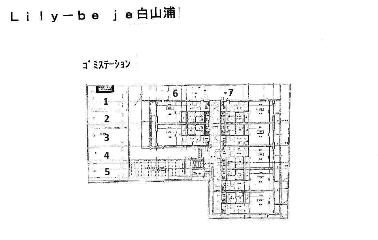 Lily－be　je　白山浦駐車場の駐車配置図