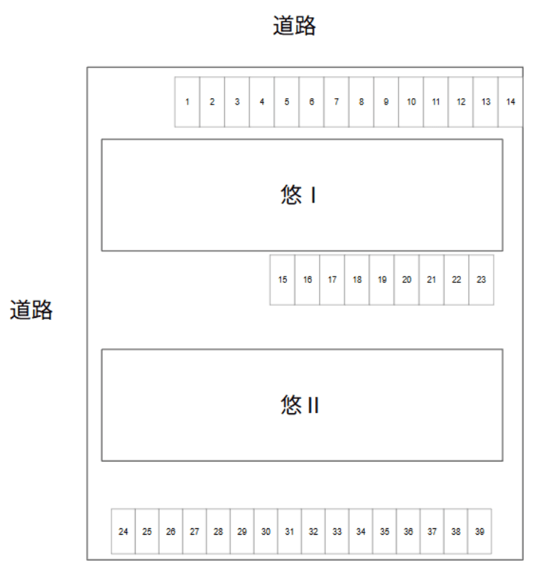 アンプルール リーブル 悠Ⅱ 駐車場の駐車配置図