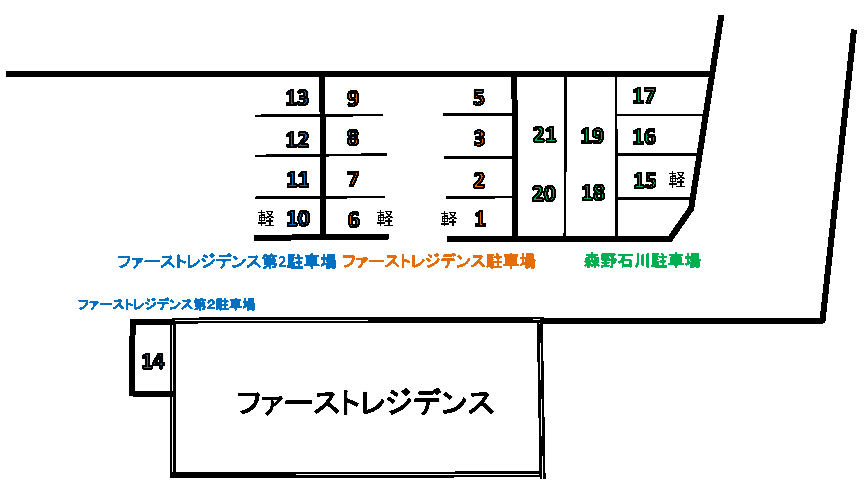 ファーストレジデンス駐車場の駐車配置図