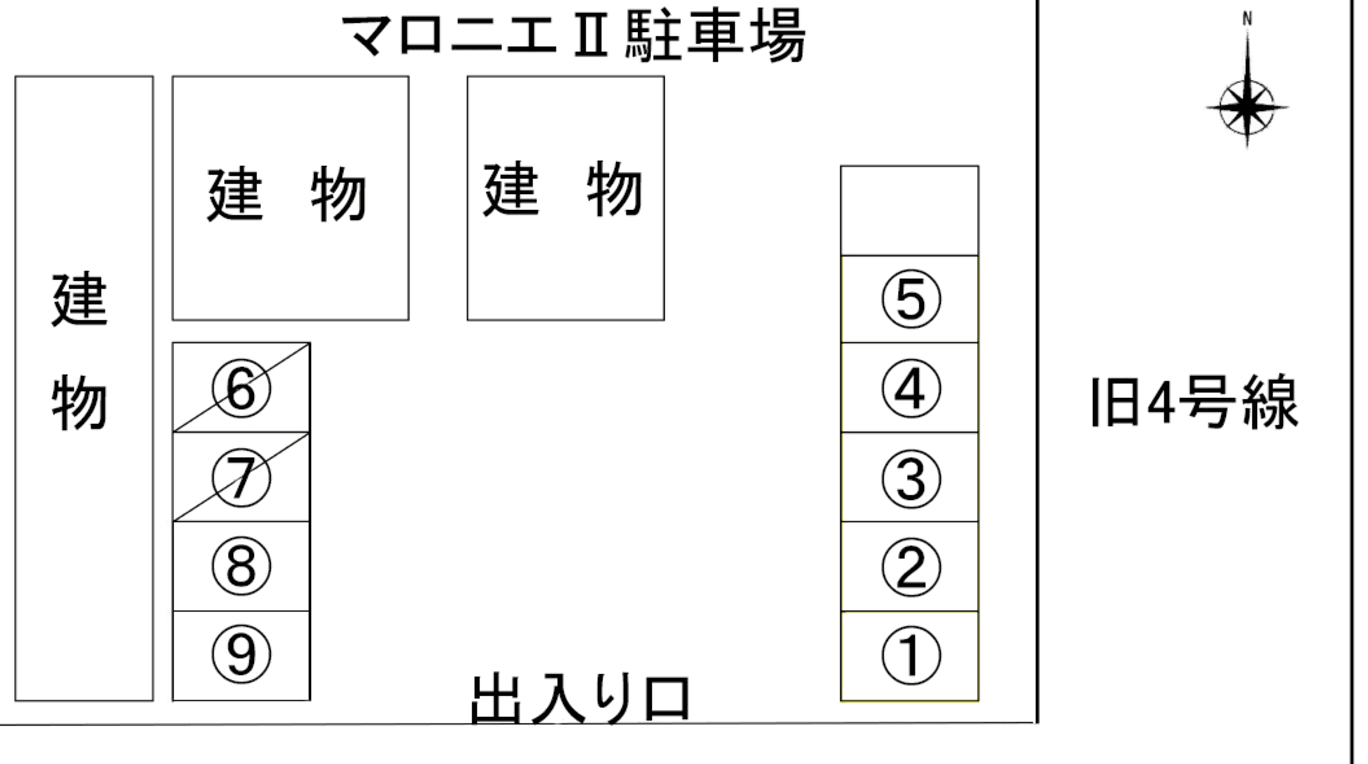 マロニエⅡ駐車場の駐車配置図