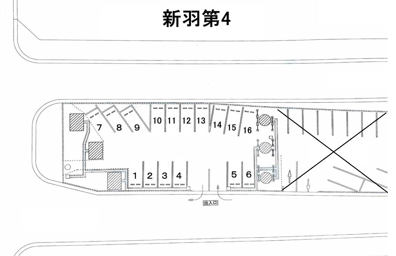 【TD】新羽第4駐車場の駐車配置図