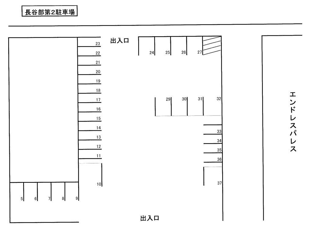 長谷部第２駐車場の駐車配置図