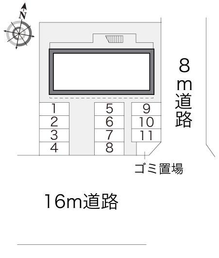 Ｕ(16932)の駐車配置図