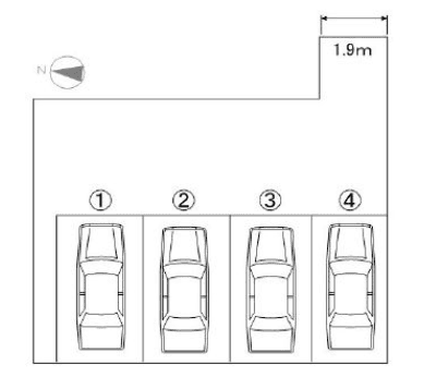 FJパーキングの駐車配置図